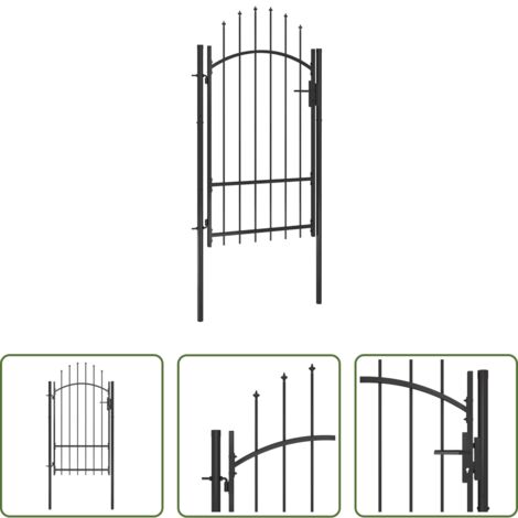 Cancello in acciaio -  Cancello da Giardino Woerden in Acciaio 1x1,7 m Nero