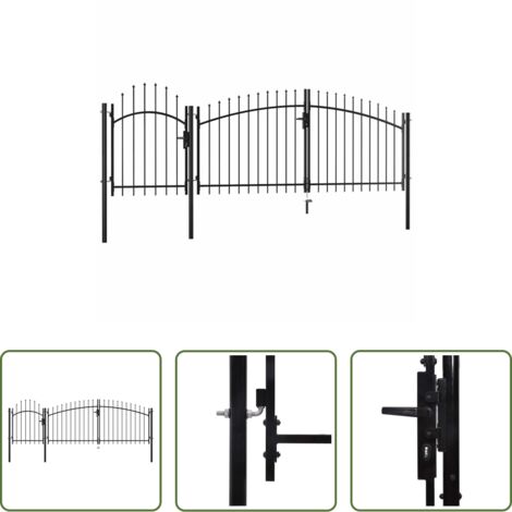 Cancello in acciaio -  Cancello da Giardino Woerden in Acciaio 1x4 m Nero