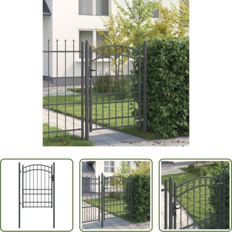 Cancello in acciaio -  Cancello per recinzione con blocco Grigio 170 x 100 cm