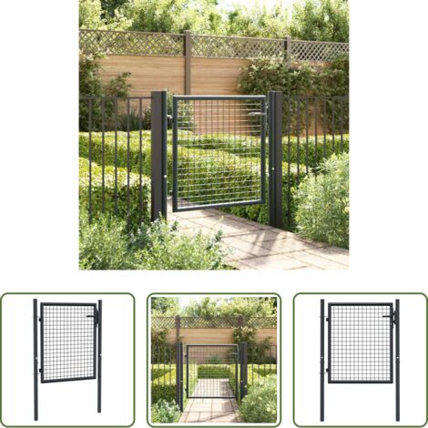Cancello in acciaio zincato - Cancello da Giardino in Rete di Acciaio Zincato 100x75 cm Grigio