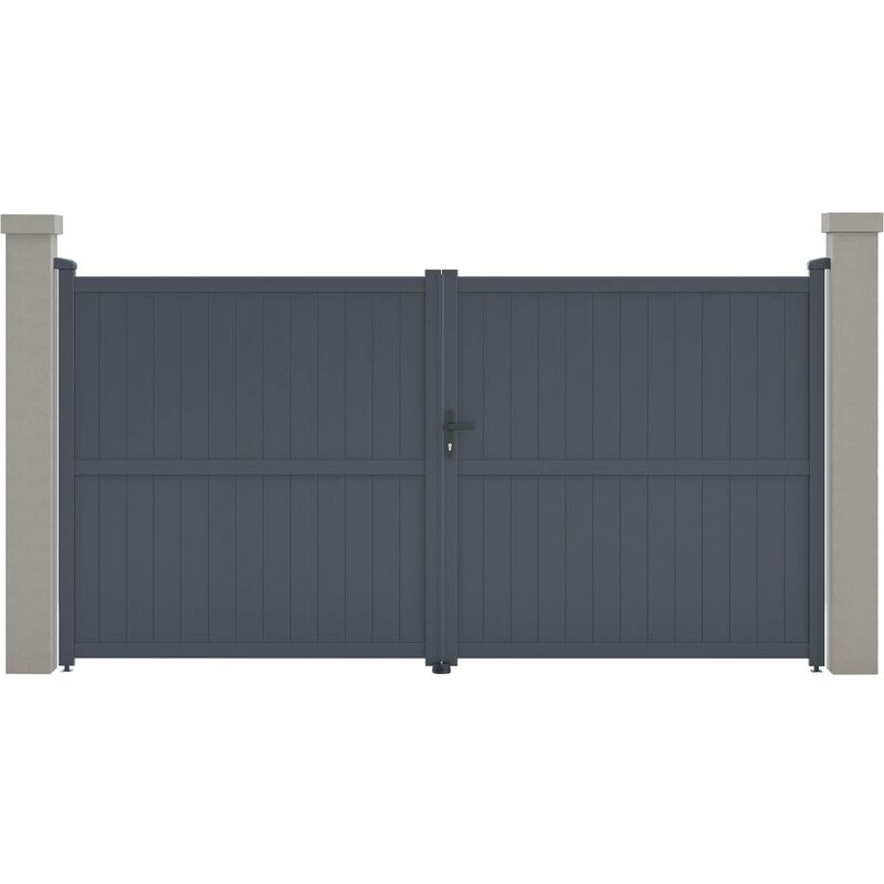 Cancello in alluminio Maurice - 349,5 x 180,9 cm - Grigio