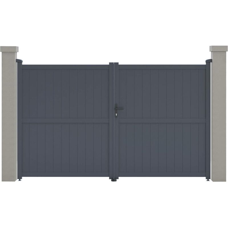 Cancello in alluminio Maurice - 299,5 x 180,9 cm - Grigio