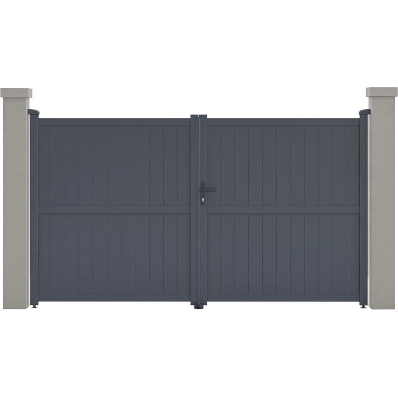 Cancello in alluminio Maurice - 299,5 x 155,9 cm - Grigio