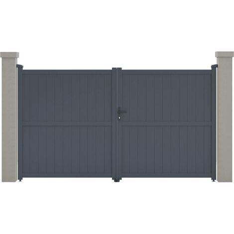 Cancello in alluminio Maurice - 299,5 x 155,9 cm - Grigio