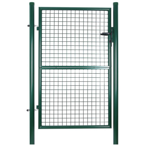 HELLOSHOP26 Cancello in ferro zincato Cancello per recinzione Cancello da giardino robusto e durevole con serratura Maniglia e chiave di qualità 106 x 150 cm Grigio