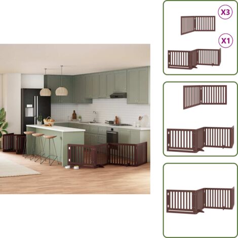 Cancello in legno - vidaXL Cancello Cani Porta Pieghevole Marrone 10 Pannelli 800cm Pioppo - Cancello per cani marrone