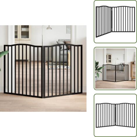 Cancello per cani autoportante - vidaXL Cancello per Cani Pieghevole 2 Pannelli Nero 160cm Legno Pioppo -