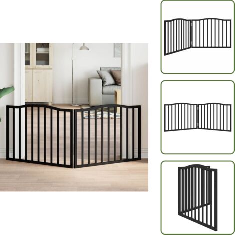 Cancello per cani autoportante - vidaXL Cancello per Cani Pieghevole 2 Pannelli Nero 160cm Legno Pioppo - Cancello per cani per interni