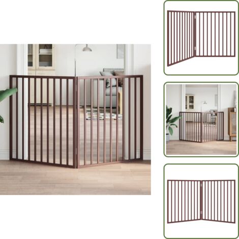 Cancello per cani marrone - vidaXL Cancello Cani Pieghevole 2 Pannelli Marrone 160cm Legno Pioppo - Cancello per cani autoportante