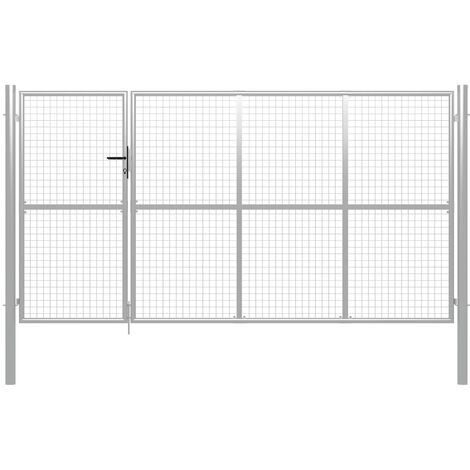 Cancello per Giardino in Acciaio 350x150 cm Argento vidaXL