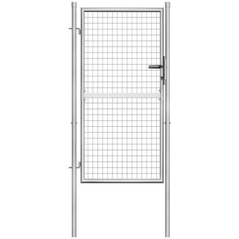 Cancello per Giardino in Acciaio Zincato design classico Argento varie misure dimensioni : 105 x 200 cm