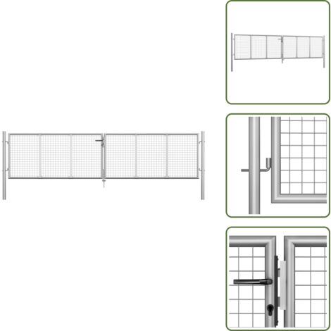 Cancello per giardino - vidaXL Cancello da Giardino in Acciaio Zincato 400x75 cm Argento - Cancello per terrazza