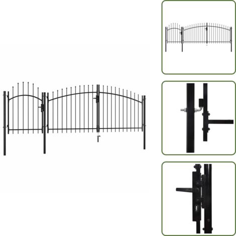 Cancello per giardino - vidaXL Cancello da Giardino Woerden in acciaio 1,25x4 m Nero - Cancello per patio