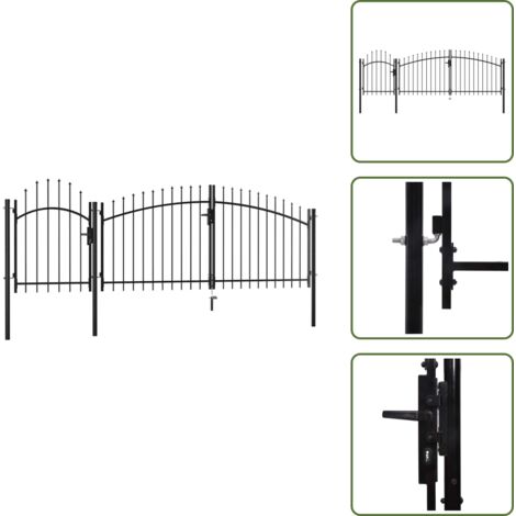 Cancello per giardino - vidaXL Cancello da Giardino Woerden in acciaio 1,5X4 m Nero - Cancello per patio