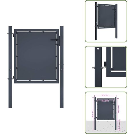 Cancello per patio - vidaXL Cancello da Giardino in Acciaio 100x100 cm Antracite - Cancello antracite