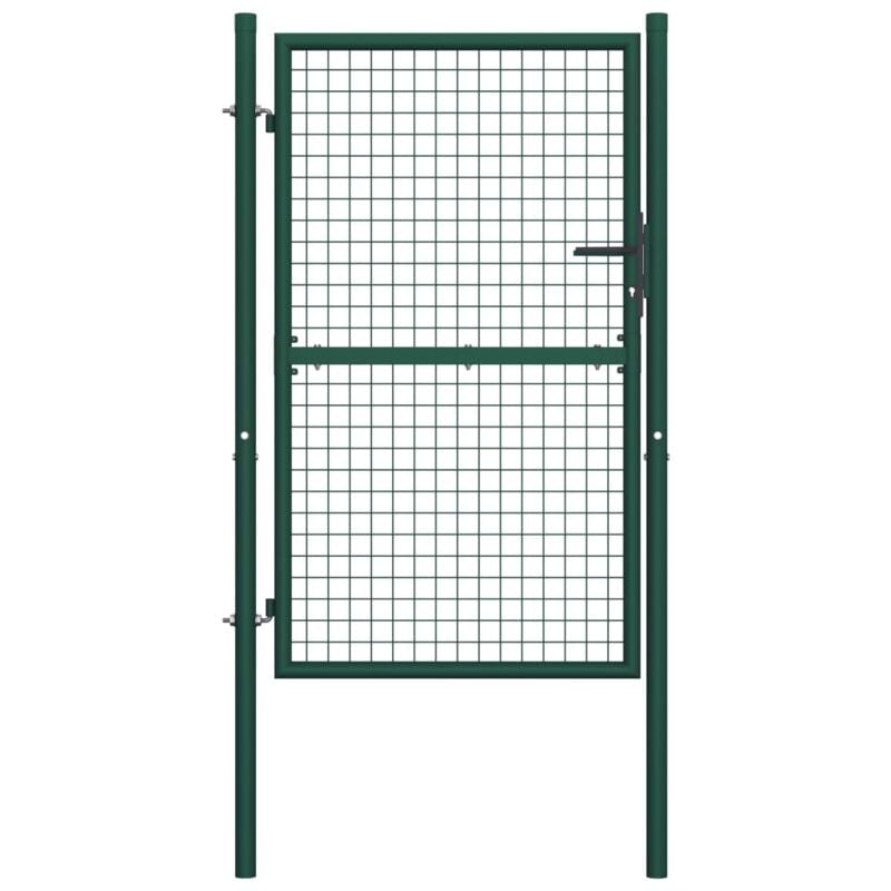 Cancello per Recinzione in Acciaio Verde con 3 Chiavi varie dimensioni dimensioni : 100x175 cm