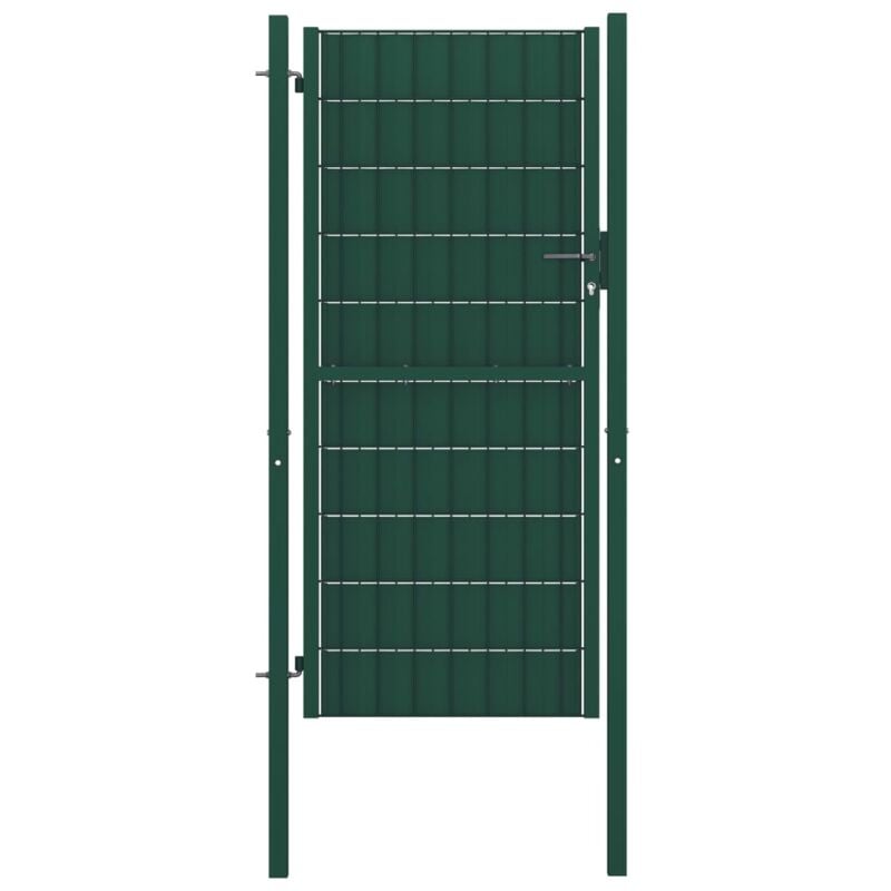 Cancello per Recinzione in pvc e Acciaio 100x204 cm Verde