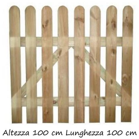 Cancello per Recinzione Steccato h 100 cm Bordura Giardino Staccionata in Legno - Opzioni 2 Pezzi