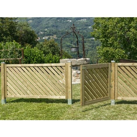 LOSA LEGNAMI Cancello Recinzione Selenia Pino Impregnato in Autoclave cm.100x90h