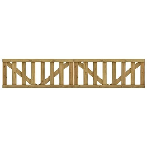 Cancello Steccato da Giardino 2 pz in Pino Impregnato 150x60 cm