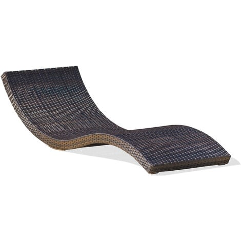 CANCUN - Tumbona de resina trenzada marrón - DCB GARDEN