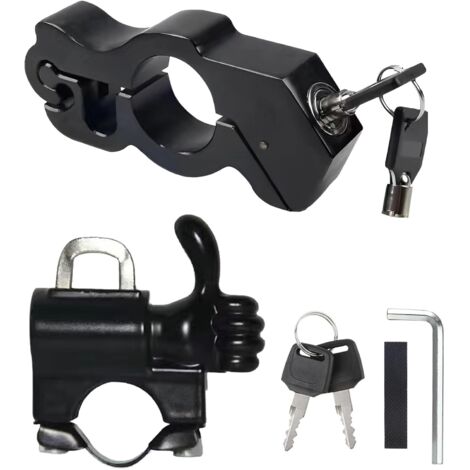 Candado antirrobo para manillar de motocicleta, con 4 llaves, para casco, freno y acelerador, para scooter todoterreno
