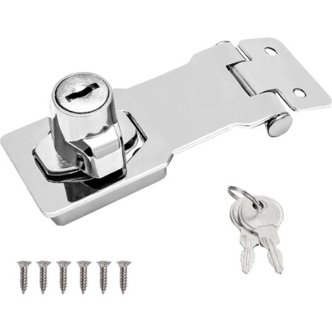 Candado con llave, apto para cajones, muebles y buzones, 8 cm, color plata.