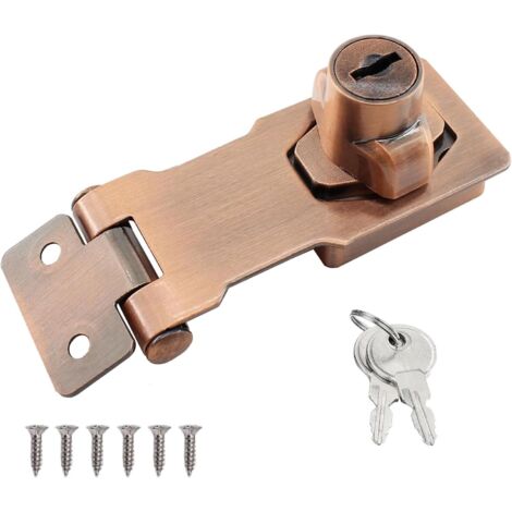 Candado con llave, apto para cajones, muebles y buzones, de 8 cm, fabricado en latón.