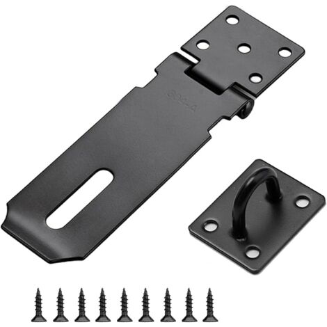 Candado de acero inoxidable con cierre de rosca para armarios, puertas, cómodas y cajones (negro, 5 pulgadas)
