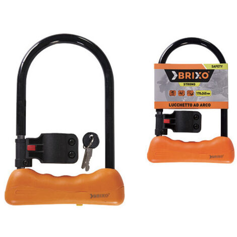 Candado de arco para moto Strong 170×320 mm acero Ø 13 mm con 2 llaves - Brixo