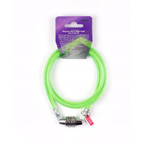 Candado de bicicleta con cable de combinación
