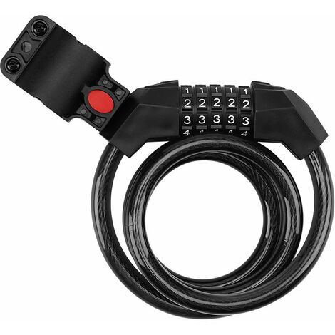 Candado de bicicleta con código de número 120 CM candado de bicicleta candado de cable nivel de seguridad muy alto con combinación de código de 5 dígitos, candado de combinación antirrobo cable de can