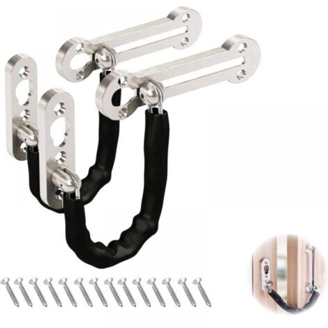 Candado de cadena  de 2 piezas de acero inoxidable con dispositivo antirrobo para puertas, apartamentos de hotel