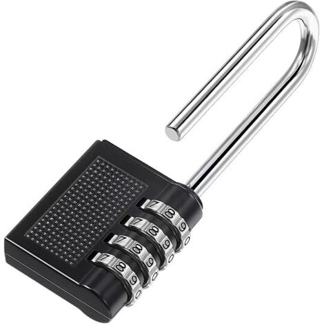 Candado de combinación de 4 dígitos - Candado de seguridad largo para exteriores, ideal para taquillas, almacenes y escuelas - Cerradura reforzada de larga duración - Buzones, cajas de herramientas y 