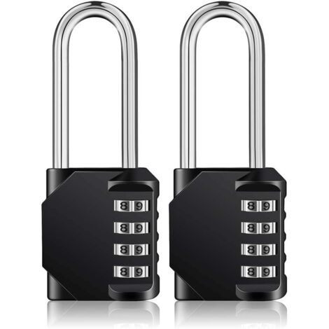 Candado de combinación de 4 dígitos con arco de 6,3 cm de largo y candado impermeable y resellable para uso en exteriores, adecuado para casilleros de gimnasio, puertas de armarios, portones, cercas y
