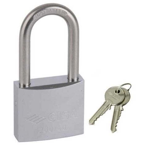 Candado de latón de 40 mm arco inoxidable largo 26021 Cisa