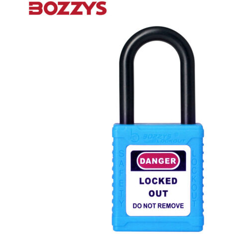Candado de seguridad industrial con grillete de nailon OEM de 38 mm, color azul