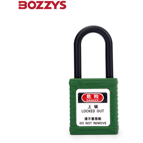 Candado de seguridad industrial con grillete de nailon OEM de 38 mm, color verde