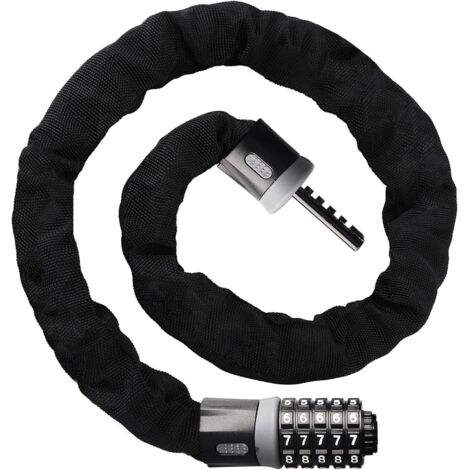 Candado de seguridad Oture de 120 cm, ajustable, de 5 dígitos, candado para bicicleta de alta resistencia, sin llave, accesorio antirrobo.