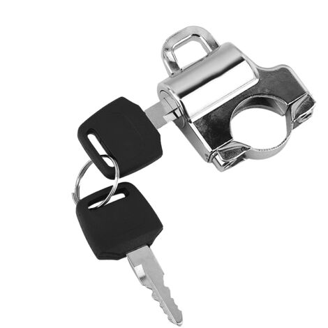 Candado de seguridad universal para casco de motocicleta de 22 mm para manillar con 2 llaves (electrochapa)