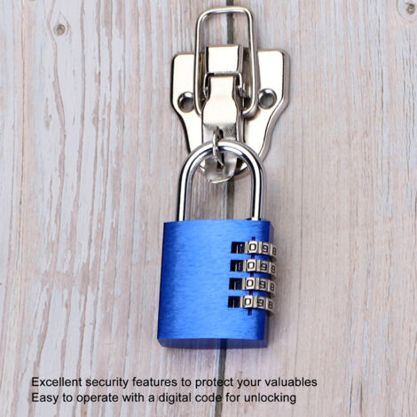 Candado digital de combinación - Azul - Alta seguridad - Fácil de usar
