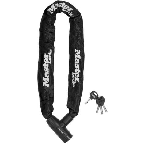 Candado Master Lock Cadena de acero cementado con cerradura de llave 90 cm x 8 mm Negro