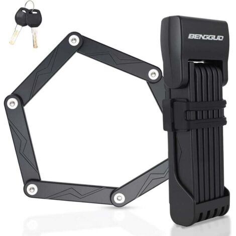 Candado para bicicleta, candado plegable con llavero, candado de acero de aleación, candado plegable de alta seguridad