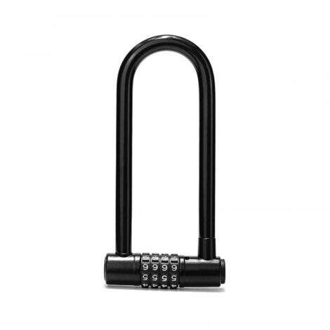 Candado para bicicleta con código de 4 dígitos, 18 cm, con anilla de bloqueo larga, resistente al agua y con combinación reiniciable, antirrobo para patinetes eléctricos, cobertizos y taquillas