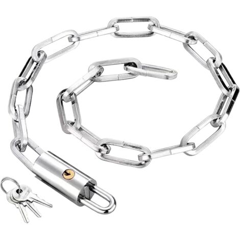 Candado para bicicleta, dispositivo antirrobo de alta resistencia, cadena antirrobo para bicicletas - candado con llave, cadena de acero, cadena de seguridad extralarga y gruesa para bicicletas - 60 c