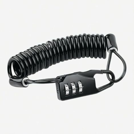 Candado para casco de motocicleta, mini candado portátil de combinación de 3 dígitos, candado de cable de acero endurecido para cascos, bicicletas, equipaje, mochilas y patinetes eléctricos.