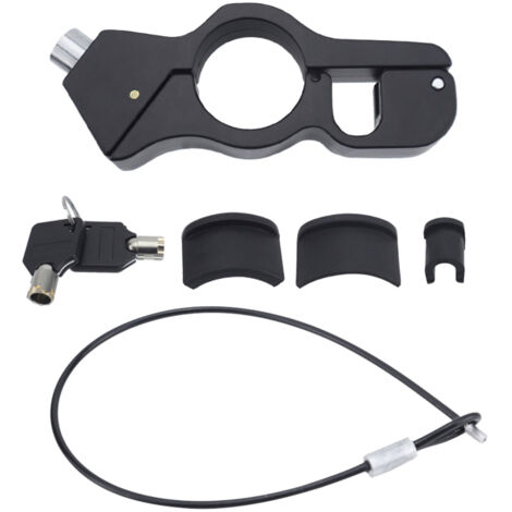 Candado para manillar de motocicleta, candado de alta resistencia para casco y frenos, asegura motocicletas, scooters, ciclomotores y quads (negro)