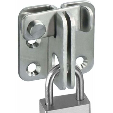 Candado para puerta corredera EMS3001-B - Cerrojo - Cerradura de puerta - Pestillo de hebilla - Gancho antirrobo - Acabado de acero inoxidable cepillado