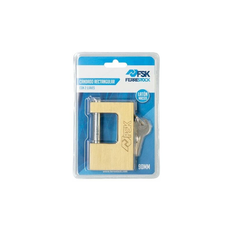 

Ferrestock - CANDADO RECTANGULAR CON 2 LLAVES 90MM