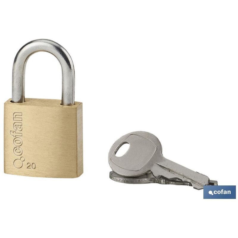 Cofan - candado de latón quality plus 50mm , Candado de Latón Quality Plus. Fabricado en latón, arco de acero endurecido y anticorrosivo. Mecanismo